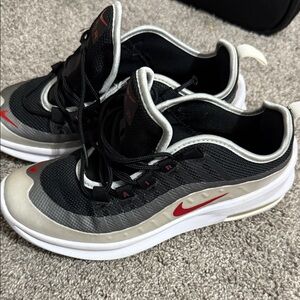 Nike Black and Gray Sneakers with Red Accents